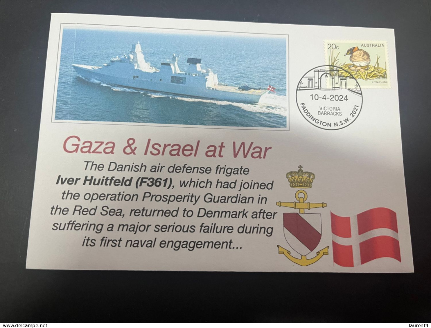 14-4-2024 (2 Z 2) GAZA - Due To Major Serious Failure,  Warship Frigate Iver Huitfeld (F361) Is Recalled To Denmark - Militaria