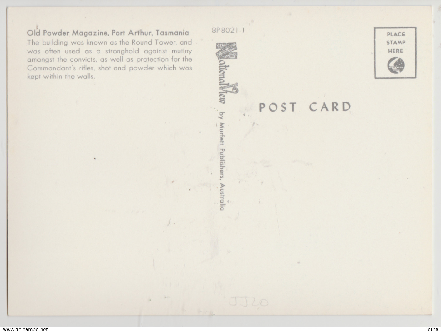 Australia TASMANIA TAS Powder Magazine PORT ARTHUR Prison Settlement Murfett 8P8021 Postcard C1970s - Port Arthur