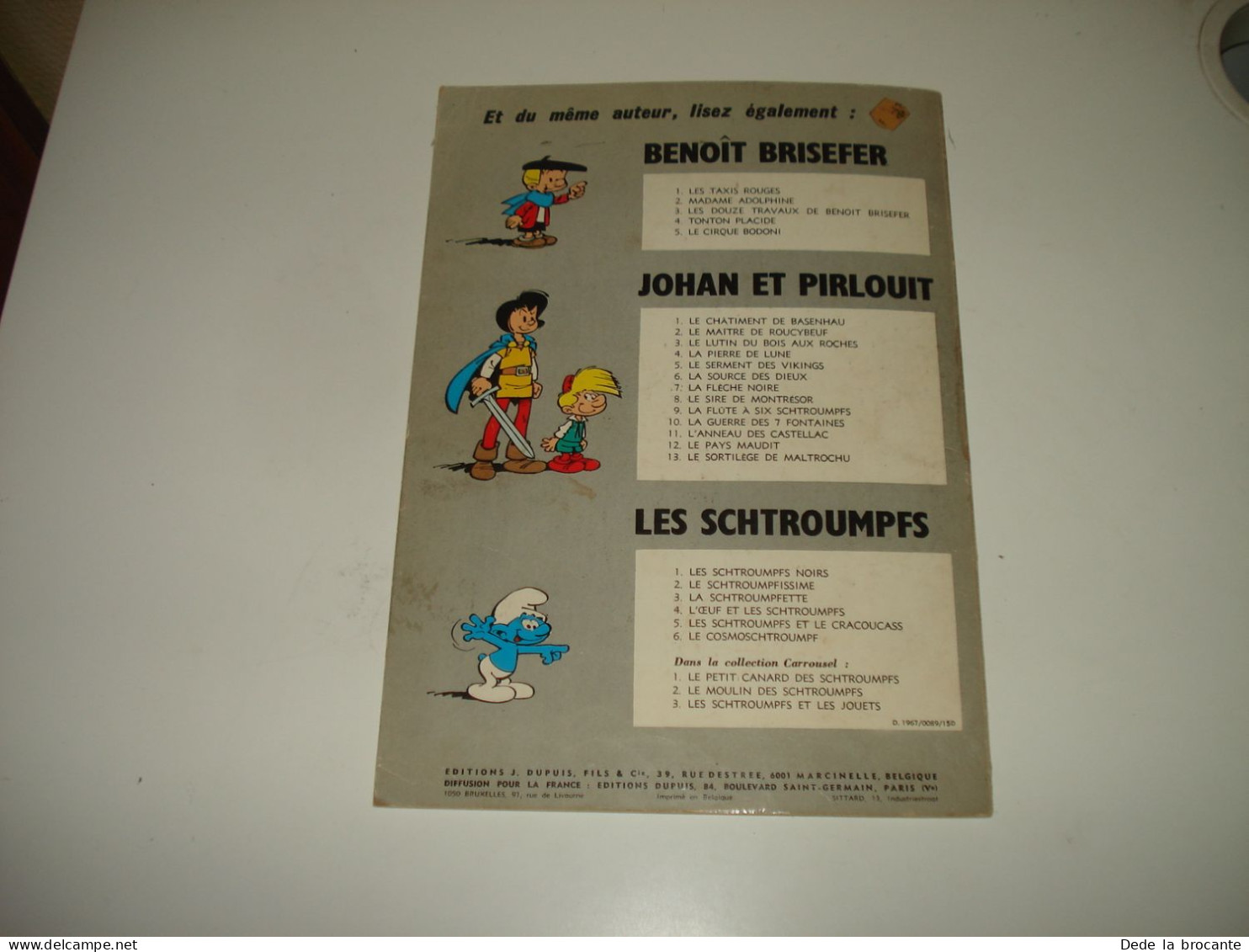 C54 / Johan et Pirouit N°6  " La source des dieux  " Re Belge  1971 - Petit prix