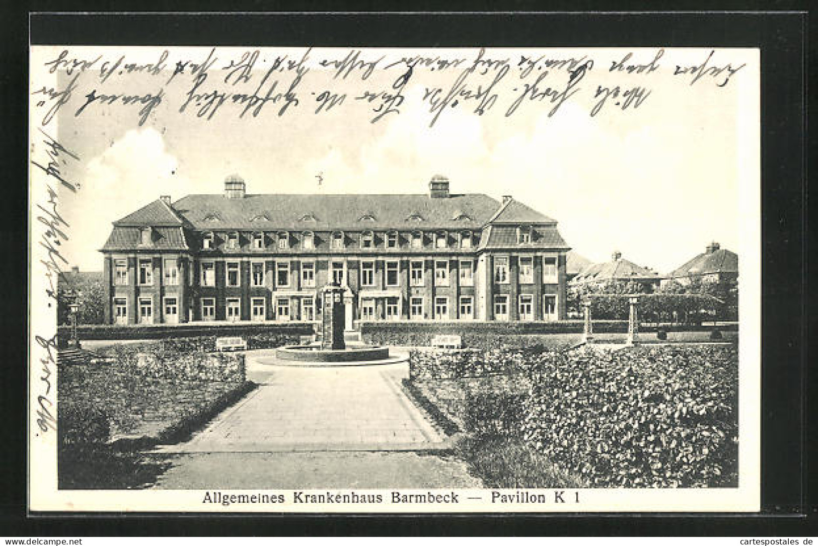 AK Hamburg-Barmbek, Allgemeines Krankenhaus, Pavillon Und Brunnen  - Noord