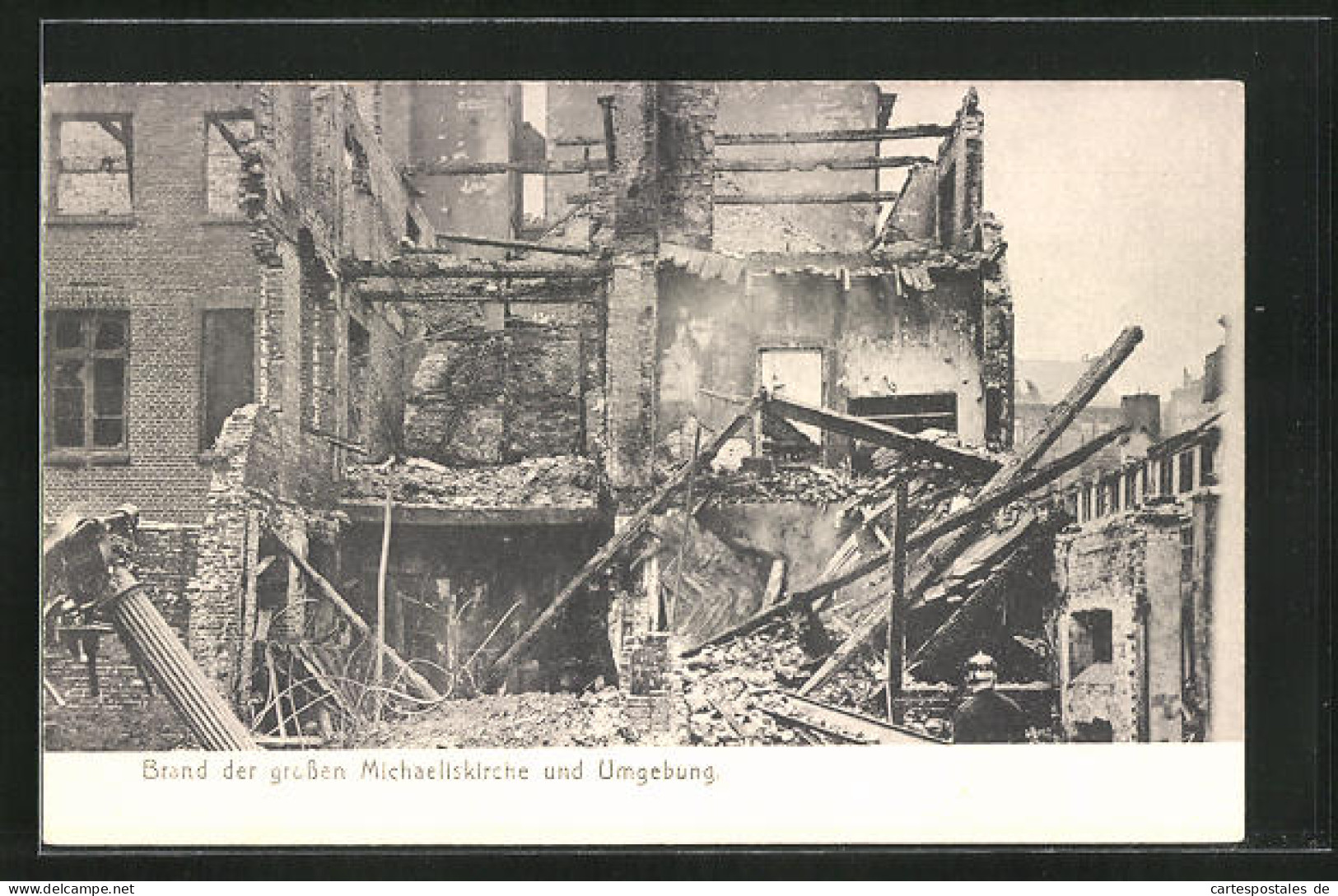 AK Hamburg-Neustadt, Brand Der Michaeliskirche Und Umgebung 1906  - Catastrofi
