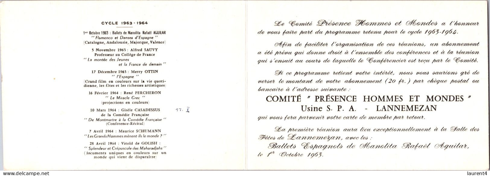 14-4-2024 (2 Z 2) OLDER - (double Size "card") Cycle 1963-1964 - Danse - "Présence Hommes Et Mondes" - Danse