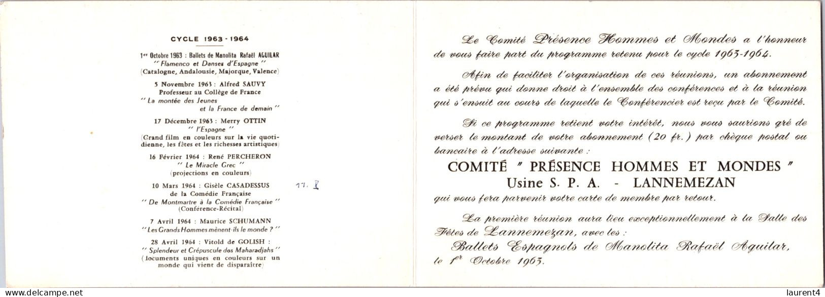 14-4-2024 (2 Z 2) OLDER - (double Size "card") Cycle 1963-1964 - Danse - "Présence Hommes Et Mondes" - Danza