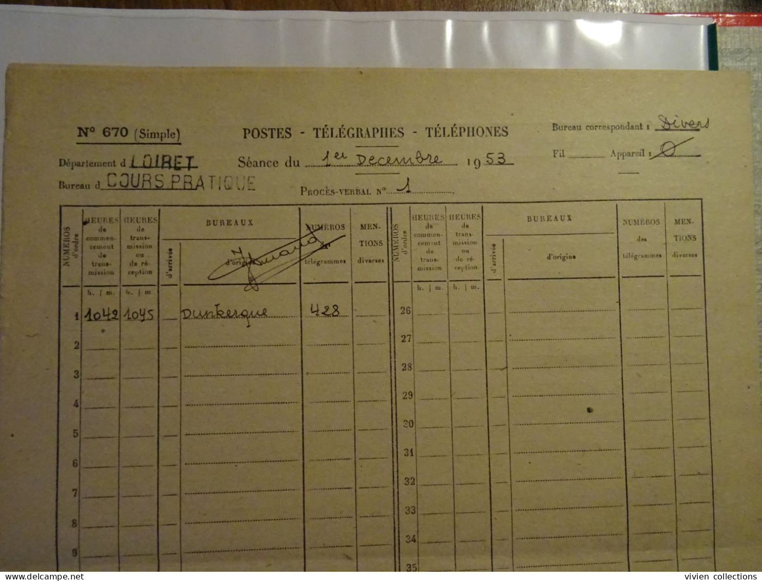 France cours pratique instruction Orléans 1953 télégramme Semoy ferme des 3 pendus rôle liquidation dépenses Dunkerque