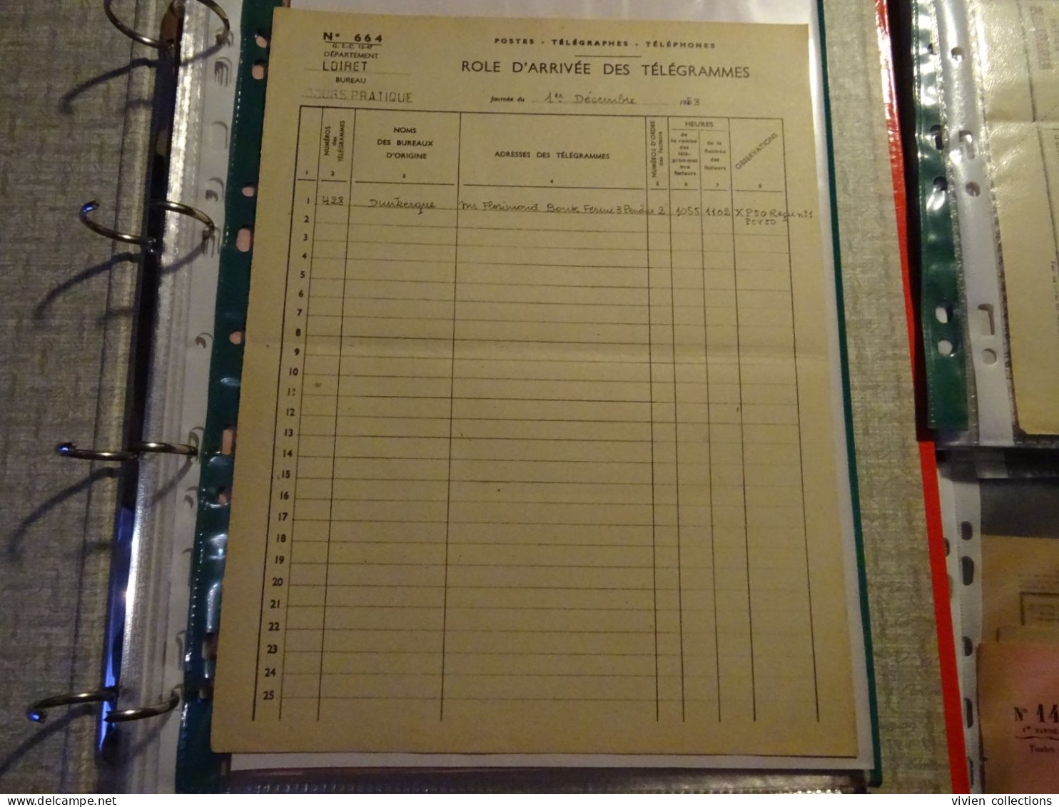 France cours pratique instruction Orléans 1953 télégramme Semoy ferme des 3 pendus rôle liquidation dépenses Dunkerque