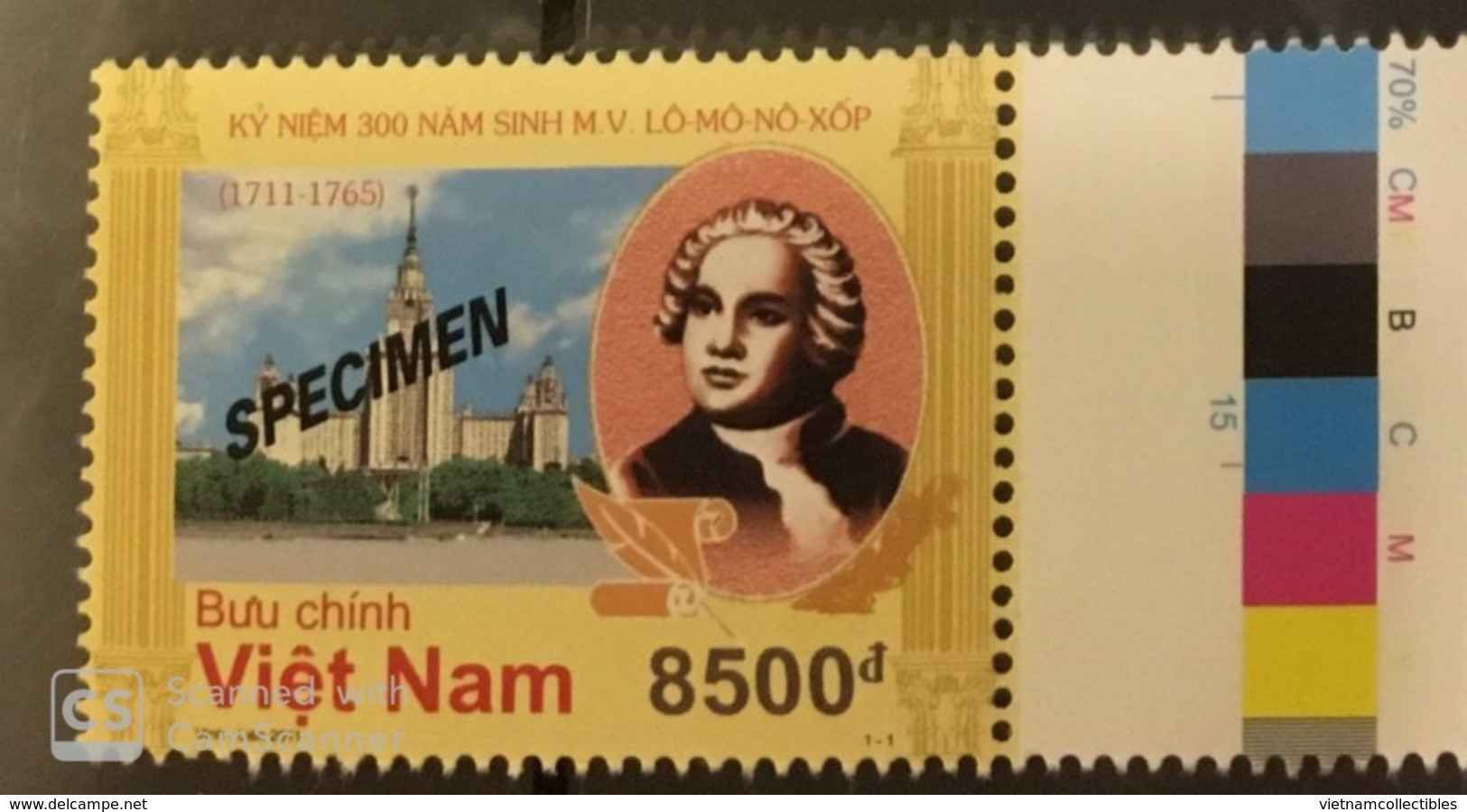 Vietnam Viet Nam MNH SPECIMEN Stamp 2011 : 300th Birth Anniversary Of Lomonosov (Ms1012) - Viêt-Nam