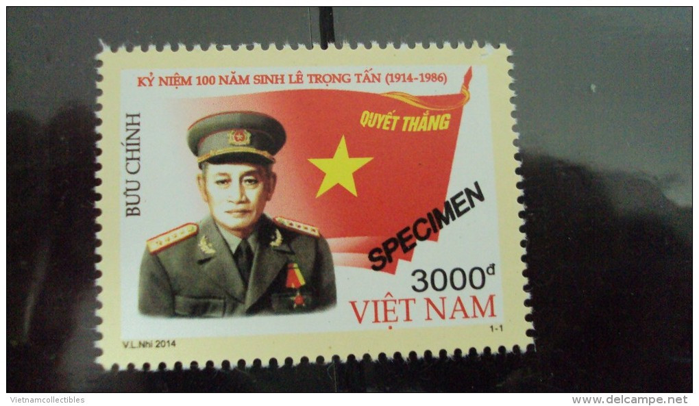 Vietnam Viet Nam MNH SPECIMEN Stamp 2014 : 100th Birth Anniversary Of General Le Trong Tan (Ms1051) - Viêt-Nam