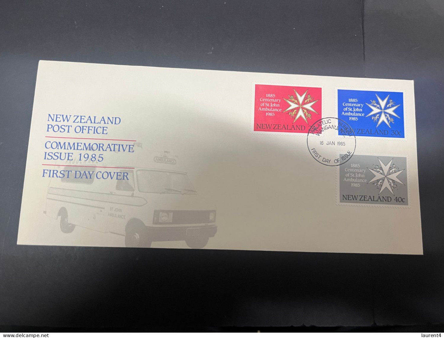 14-4-2024 (2 Z 4) FDC - New Zealand - 1985 - St John's Ambulance Centenary - FDC