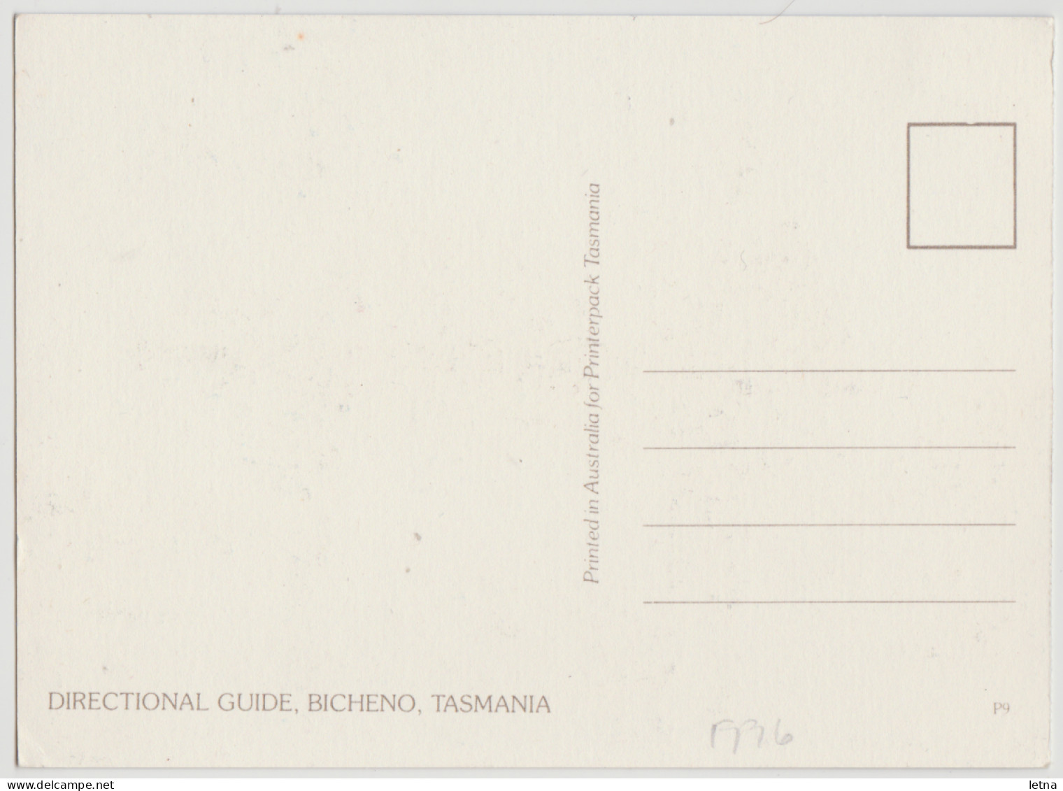 Australia TASMANIA TAS Directional Guide In Sunny BICHENO Printerpack P9 Postcard C1970s - Other & Unclassified