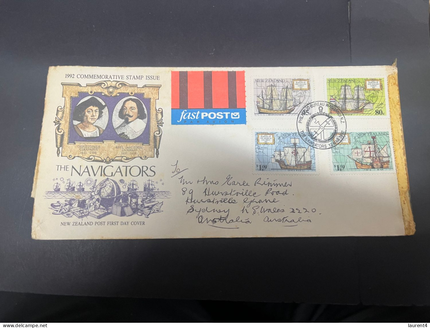 14-4-2024 (2 Z 4) FDC Used As Postage - New Zealand - Posted To Sydney 1992 - The Navigators - FDC