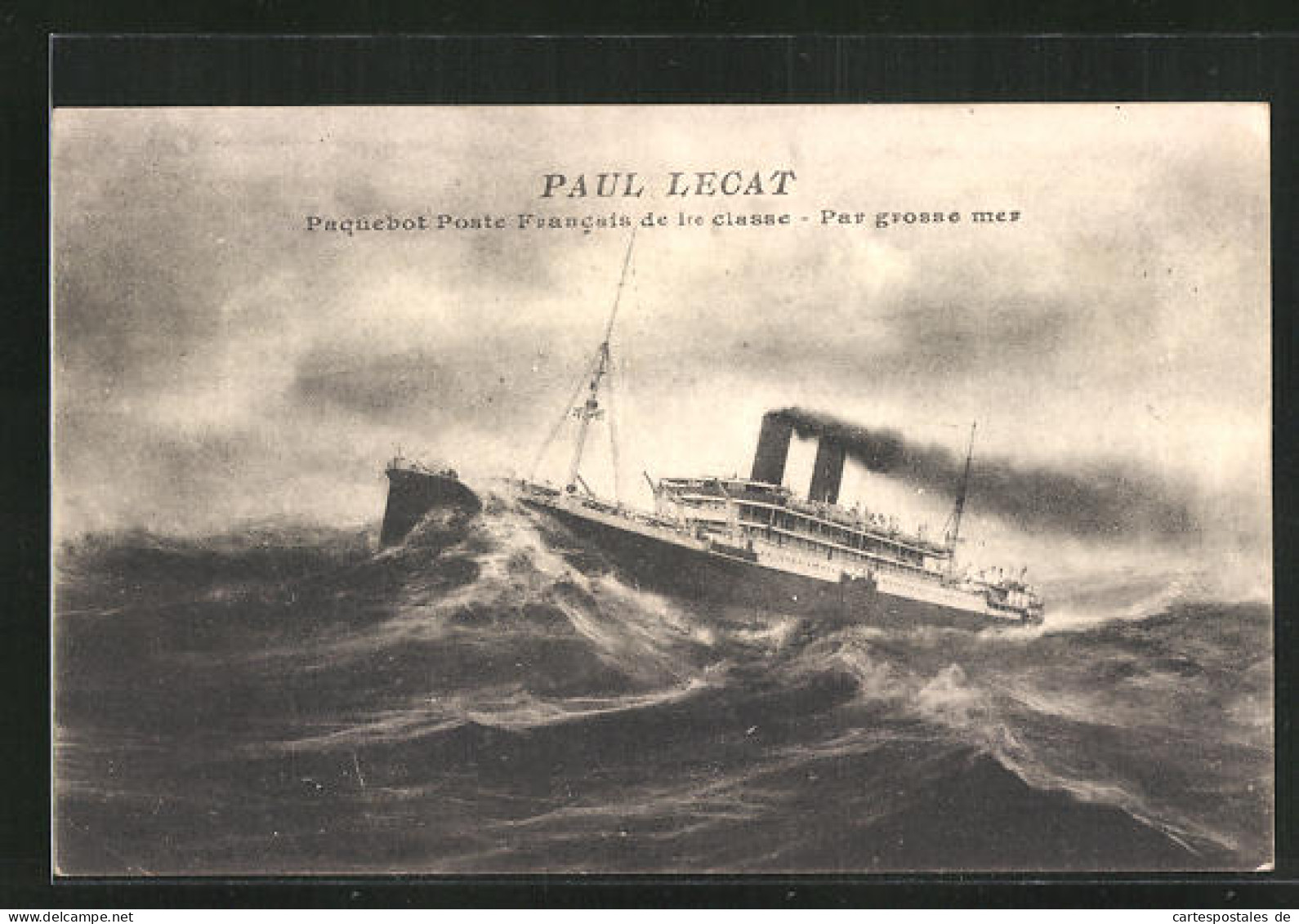 AK Passagierschiff Paul Lecat, Paquebot Poste Francais De 1re Class, Postschiff  - Post