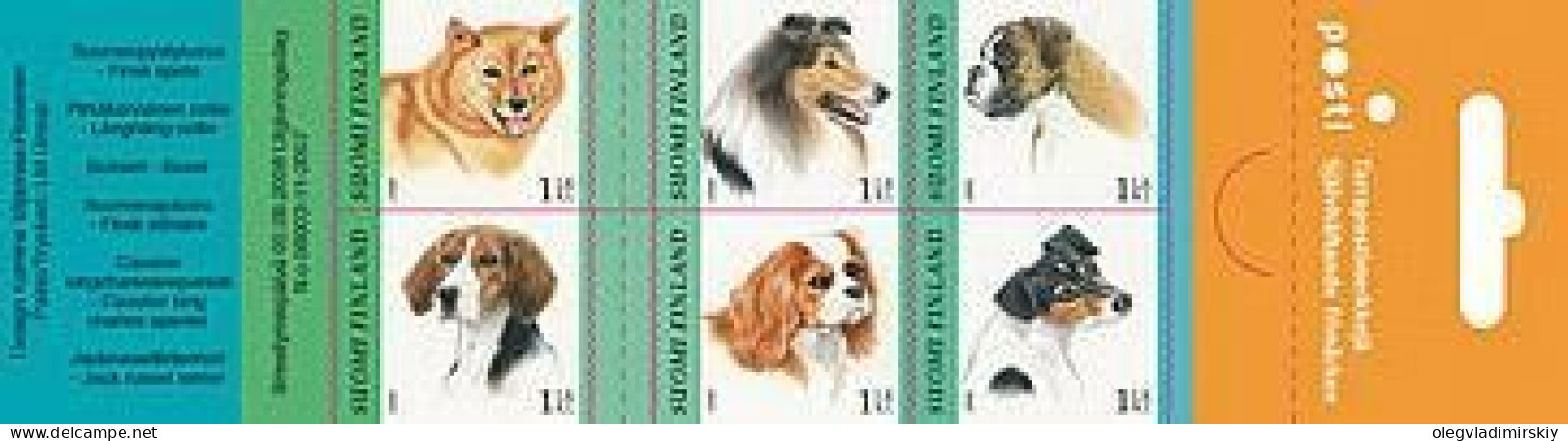 Finland Finlande Finnland 2008 Dogs Set Of 6 Stamps In Booklet MNH - Markenheftchen