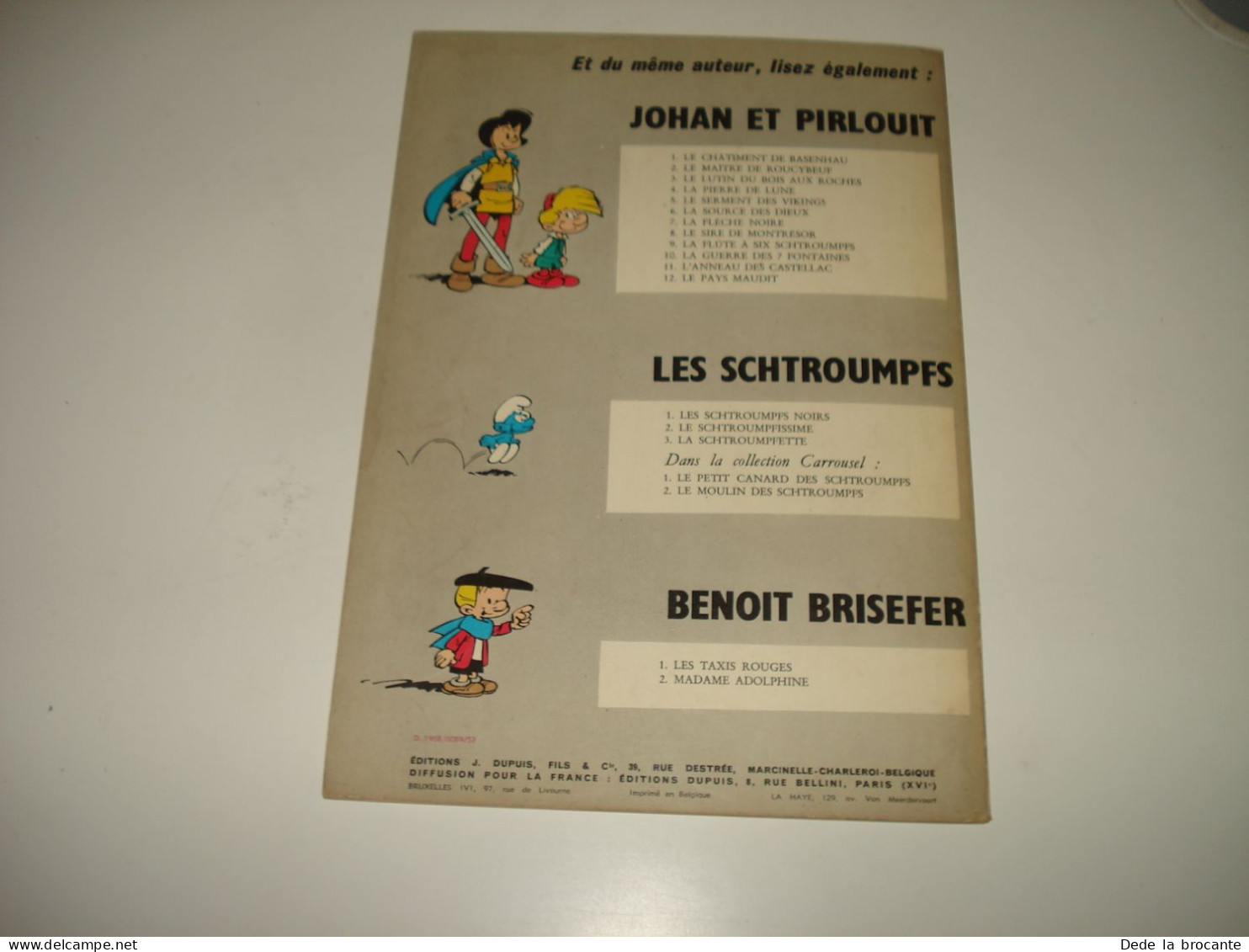 C54 (3) / Johan et Pirouit N° 1  " Le châtiment de Basenhau " Re Belge de 1968