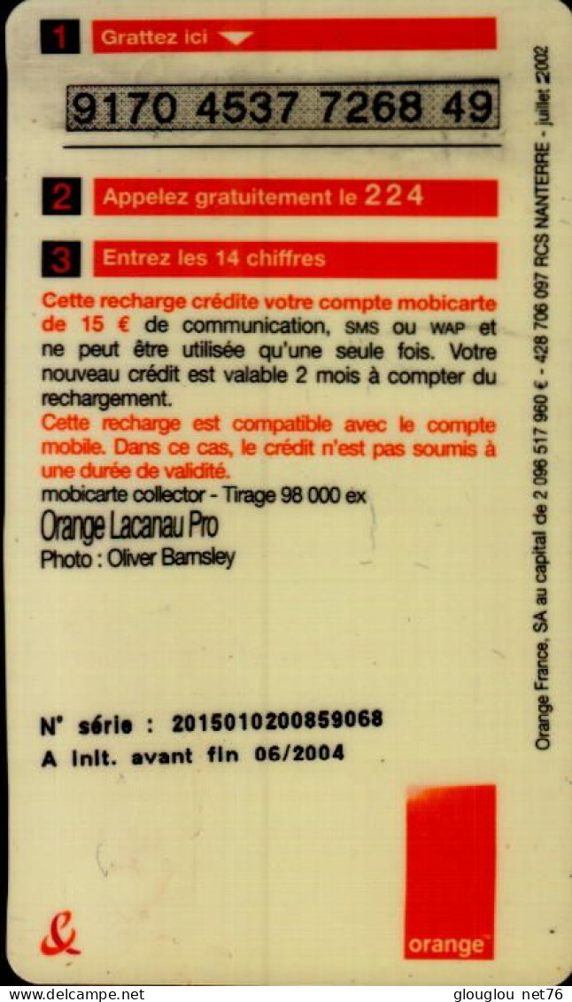 MOBICARTE  15E    ORANGE LACANAU PRO - Cellphone Cards (refills)