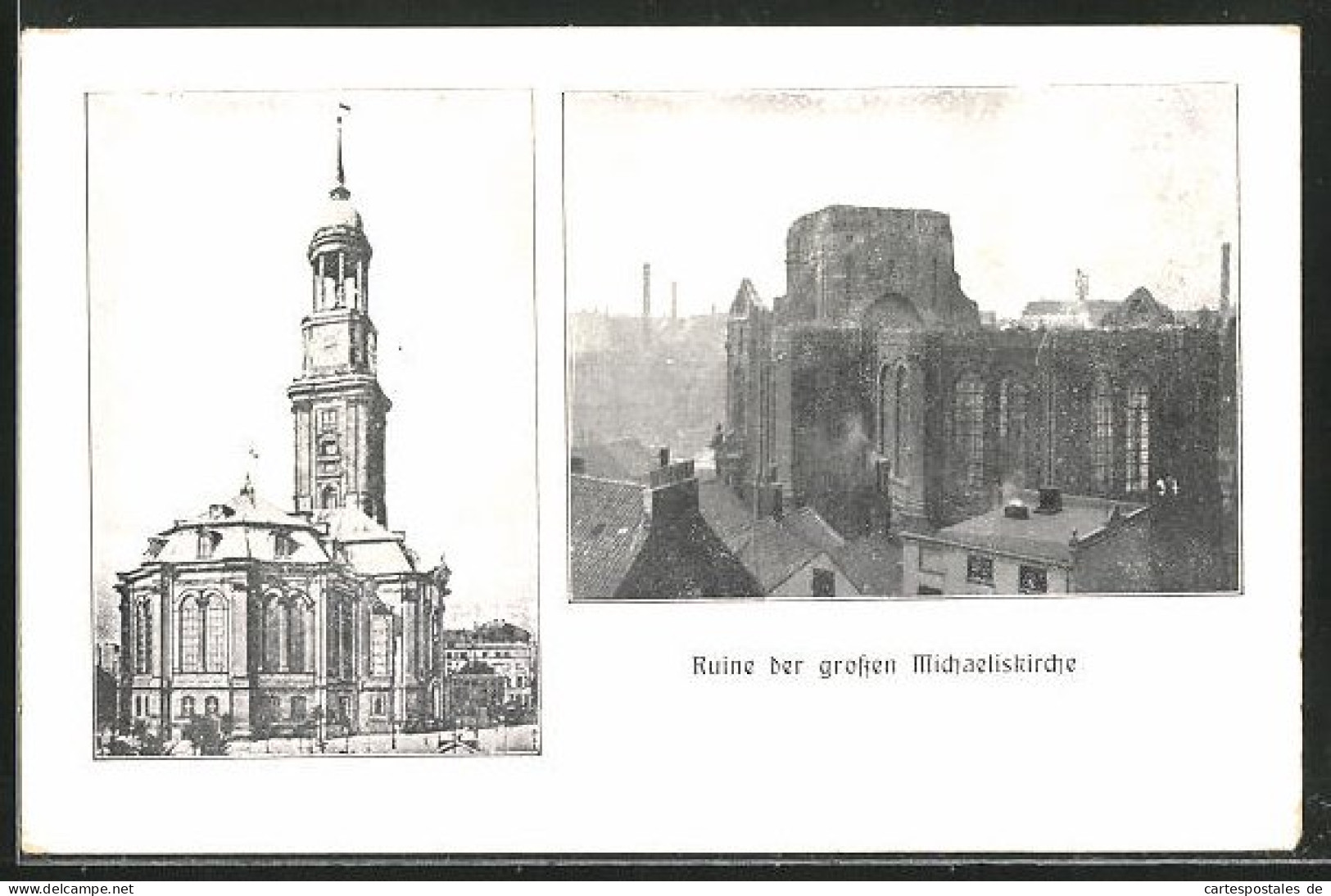 AK Hamburg-Neustadt, Ruine Der Grossen Michaeliskirche Nach Dem Brand Vom 3. Juli 1906  - Catastrophes
