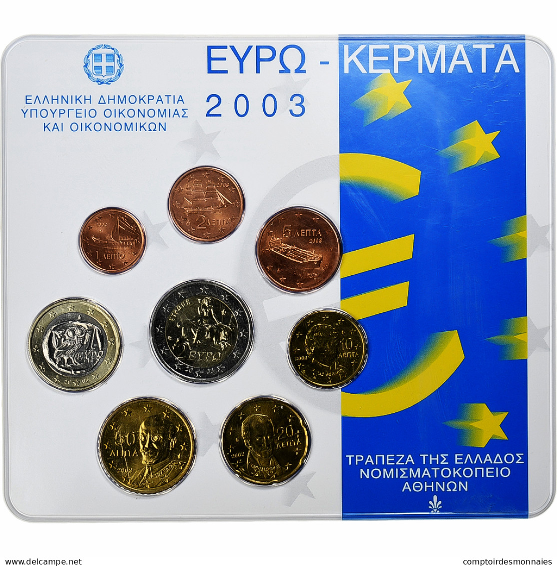 Grèce, Set 1 Ct. - 2 Euro, Coin Card, 2003, Athènes, FDC - Greece