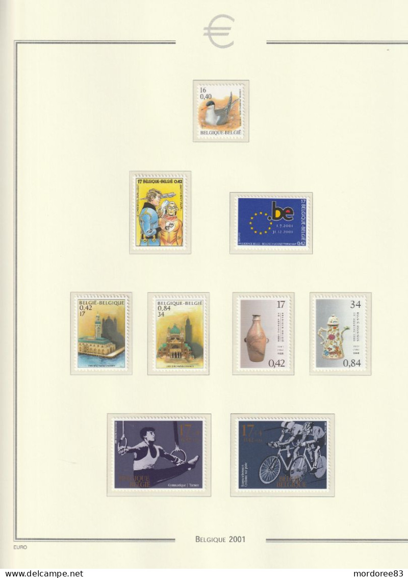 BELGIQUE BELGIE BELGIEN ANNEE 1999 + 2000 + 2001 LOT DE TIMBRES STAMPS NEUF** MNH FACIALE 94.70 EURO A 40%