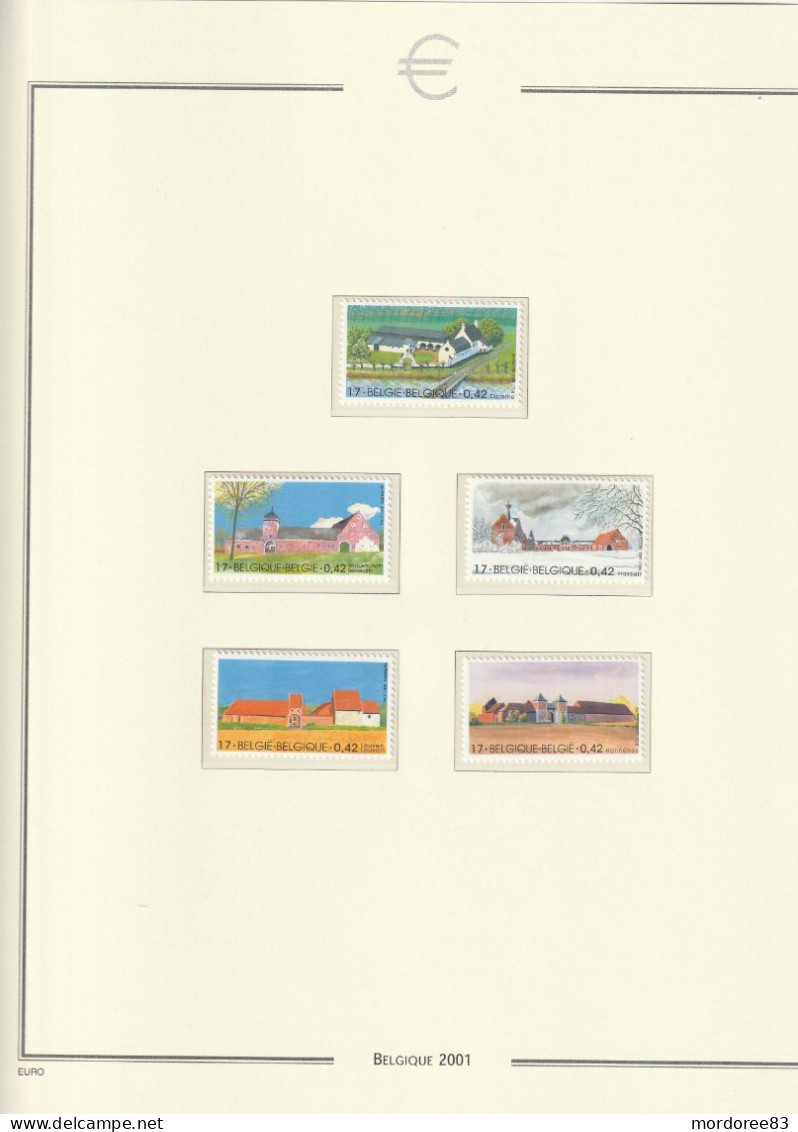 BELGIQUE BELGIE BELGIEN ANNEE 1999 + 2000 + 2001 LOT DE TIMBRES STAMPS NEUF** MNH FACIALE 94.70 EURO A 40%