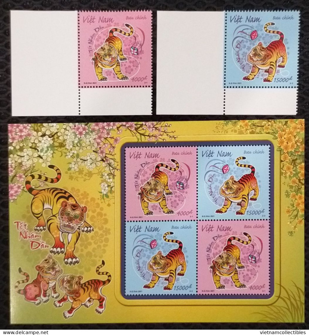 Vietnam Viet Nam MNH Perf Stamps With Margin & Souvenir Sheet 2021 : New Year Of Tiger 2022 / Zodiac (Ms1152) - Viêt-Nam