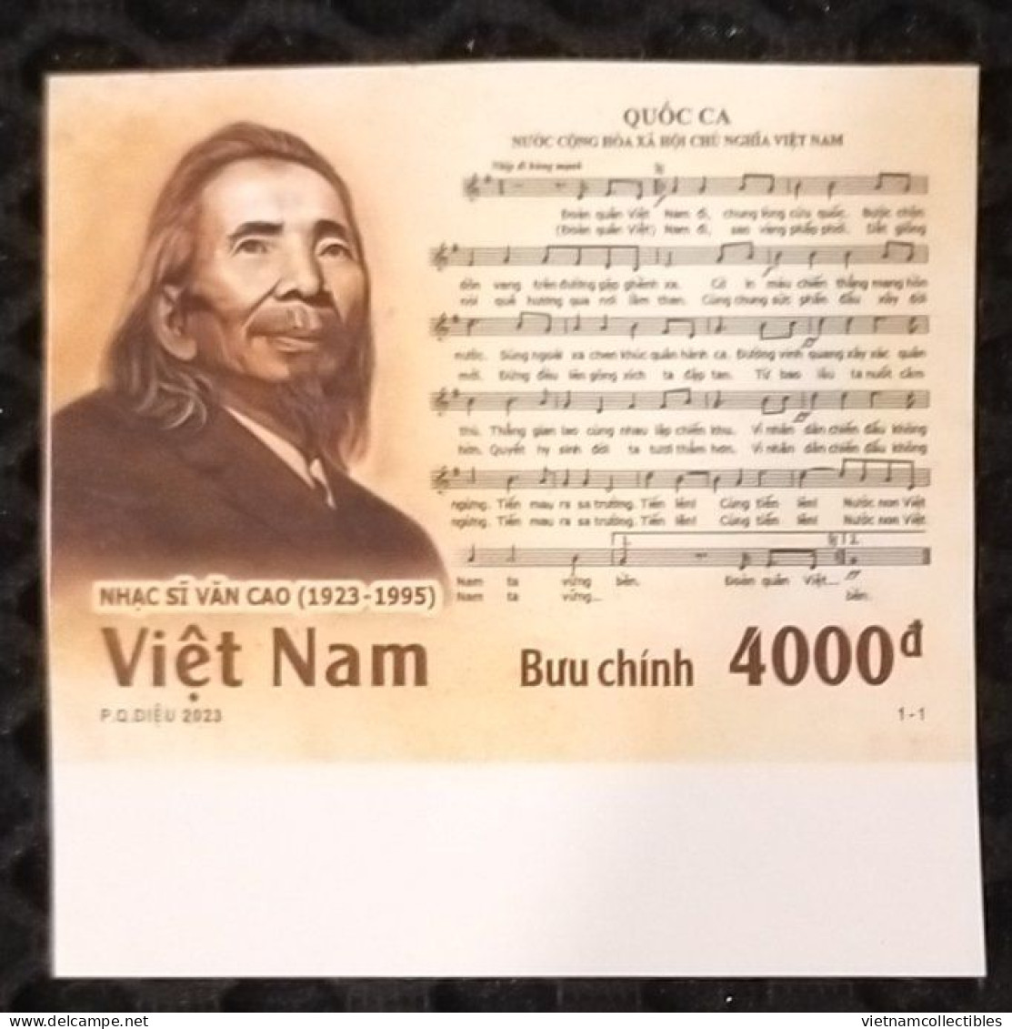 Viet Nam MNH Imperf Stamp 2023 : Birth Centenary Of Musician Van Cao / Vietnam Anthem / Music (Ms1183) - Viêt-Nam