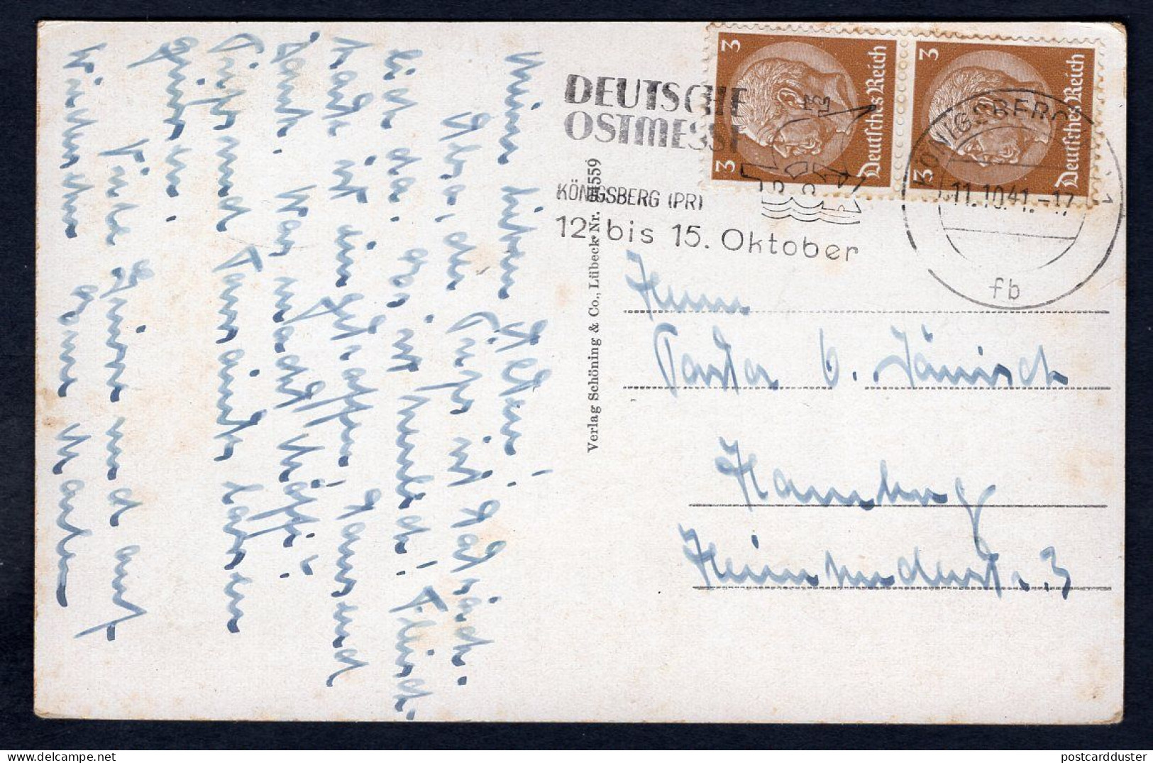 Germany Ost Preussen 1941 Old Postcard (h691) - Ostpreussen