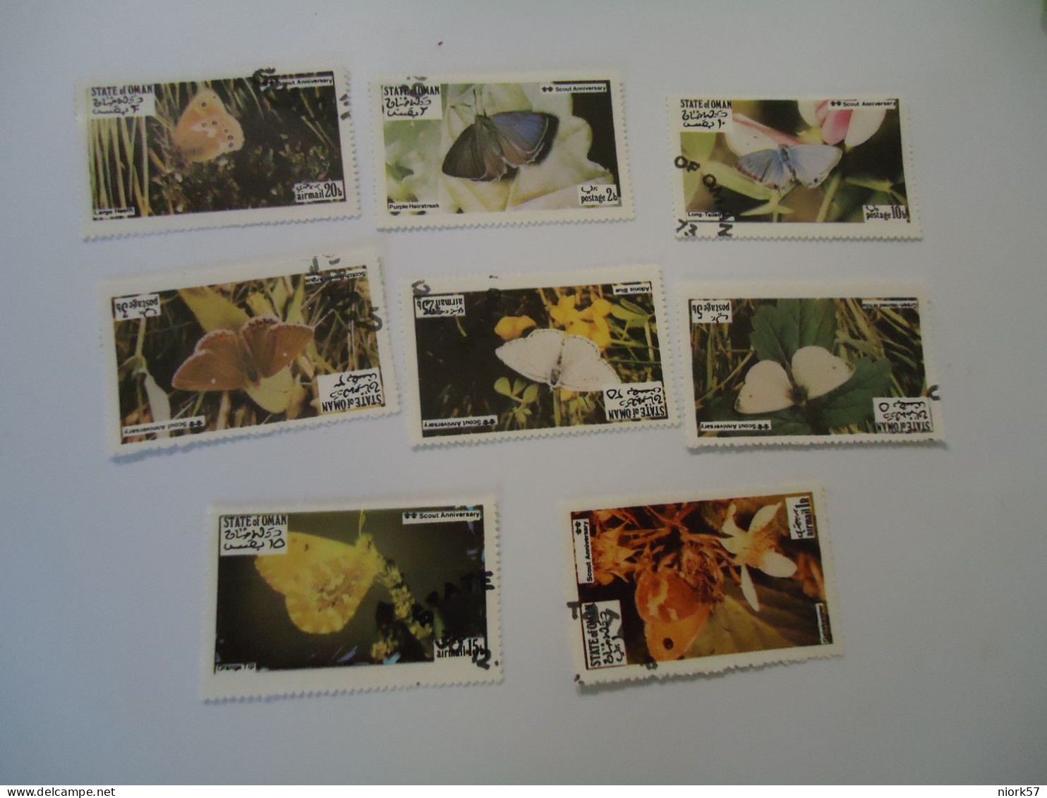 OMAN STATE  USED    SET 10   BUTTERFLIES - Omán