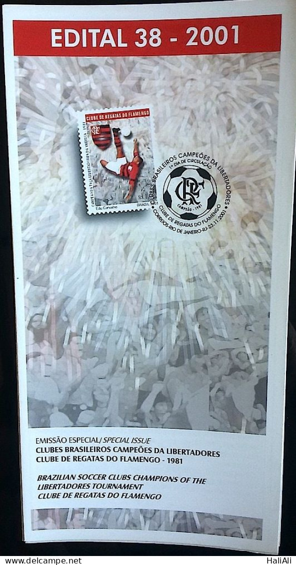 Brochure Brazil Edital 2001 38 Libertadores Champions Flamengo Football Without Stamp - Lettres & Documents