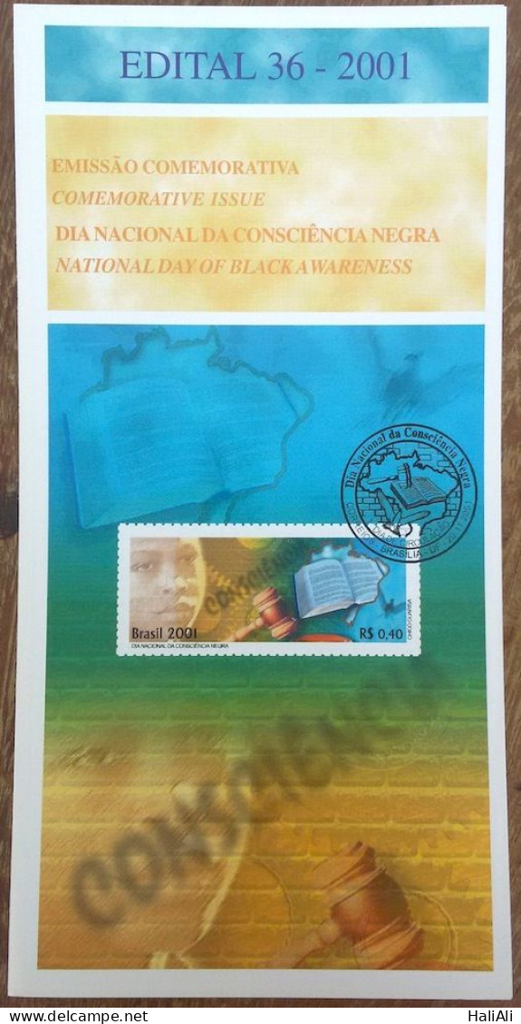 Brochure Brazil Edital 2001 36 Black Consciousness Law Without Stamp - Covers & Documents