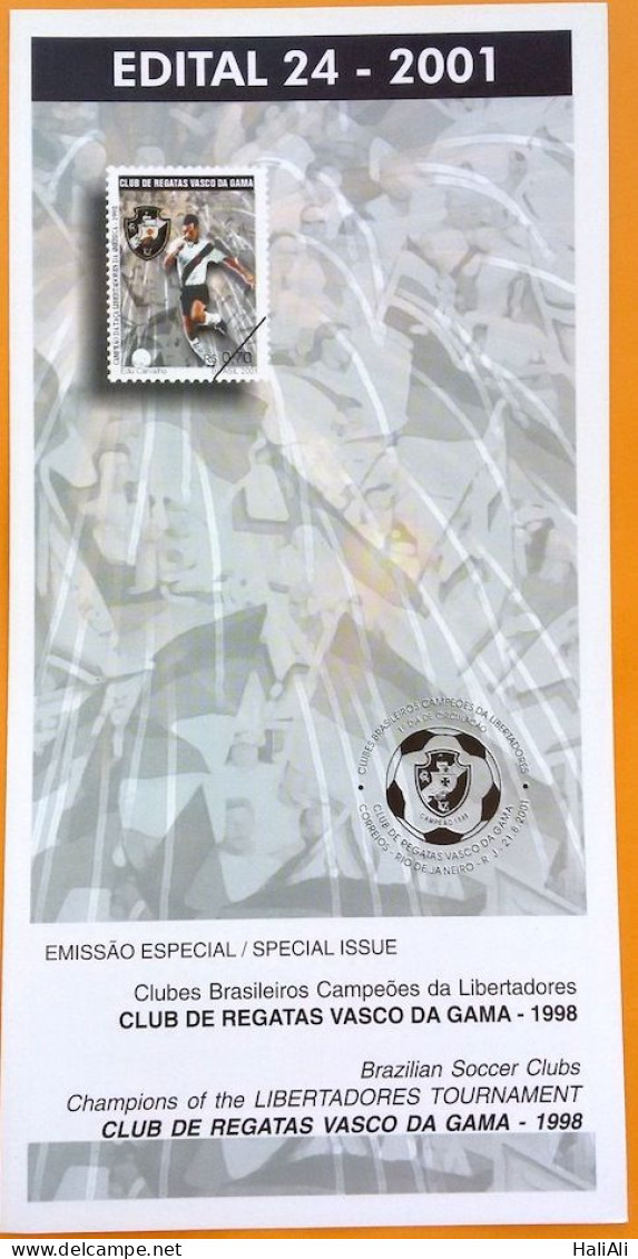 Brochure Brazil Edital 2001 24 Libertadores Champions Vasco Football Without Stamp - Covers & Documents