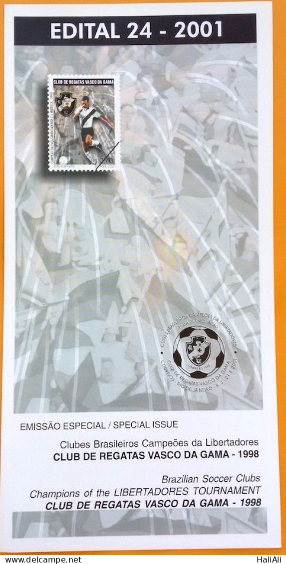 Brochure Brazil Edital 2001 24 Libertadores Champions Vasco Football Without Stamp - Lettres & Documents