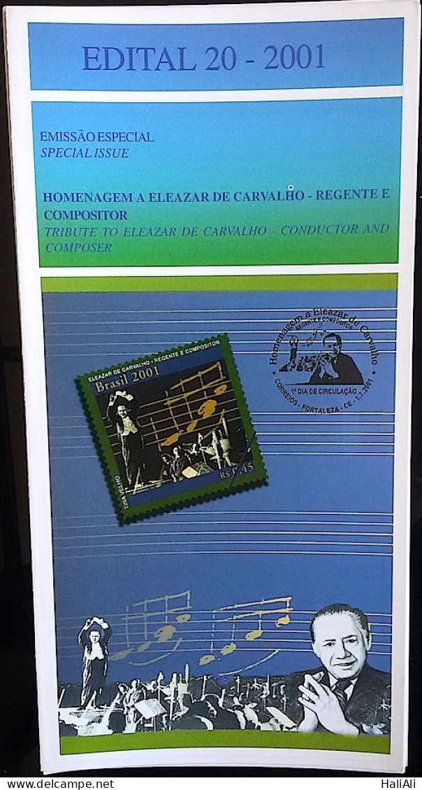 Brochure Brazil Edital 2001 20 Eleazar De Carvalho Music Without Stamp - Brieven En Documenten