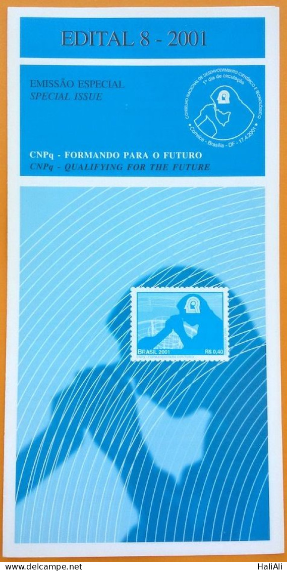 Brochure Brazil Edital 2001 08 CNPq Education Without Stamp - Lettres & Documents