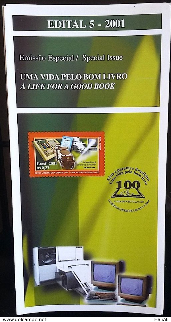 Brochure Brazil Edital 2001 05 Good Book Without Stamp - Covers & Documents