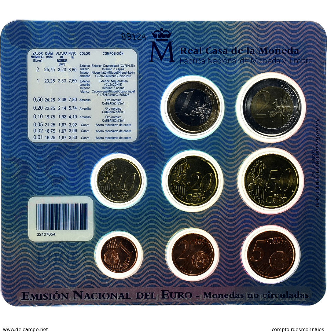 Espagne, Set 1 Ct. - 2 Euro, Coin Card, 2004, Madrid, FDC - Spanien