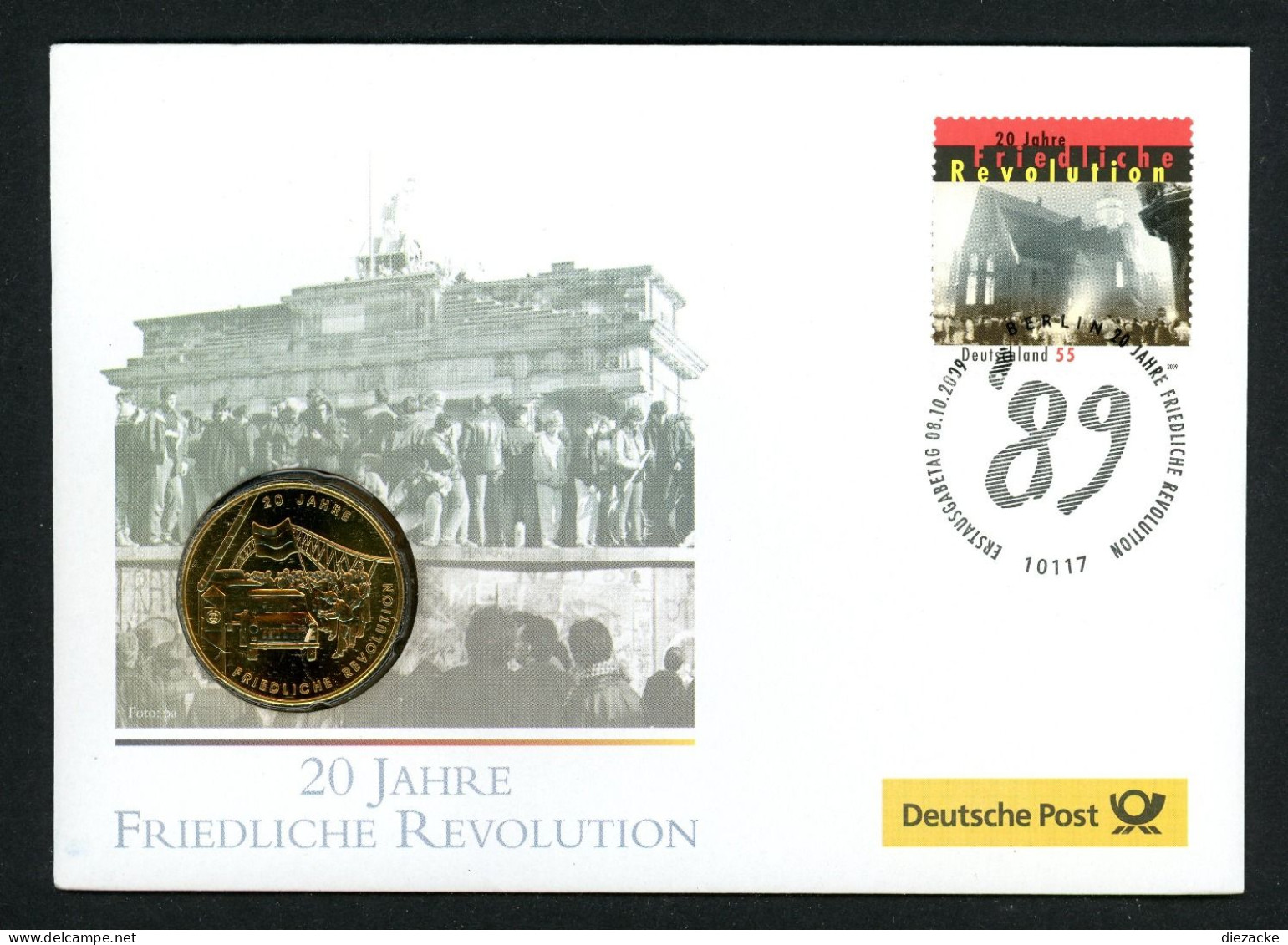 BRD 2009 Tombak Medaille "20 Jahre Friedliche Revolution" Numisbrief PP (M4638 - Zonder Classificatie