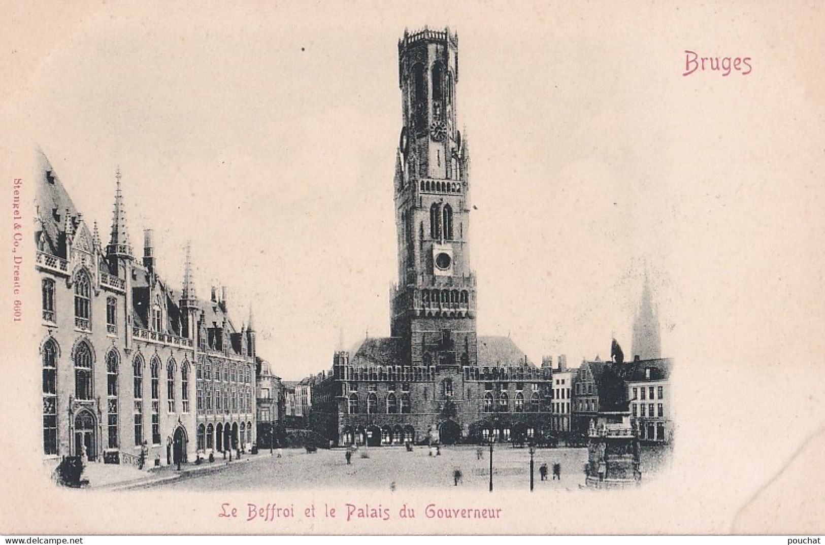 A5- BRUGES - LE BEFFROI ET LE PALAIS DU GOUVERNEUR  - ( 2 SCANS ) - Brugge