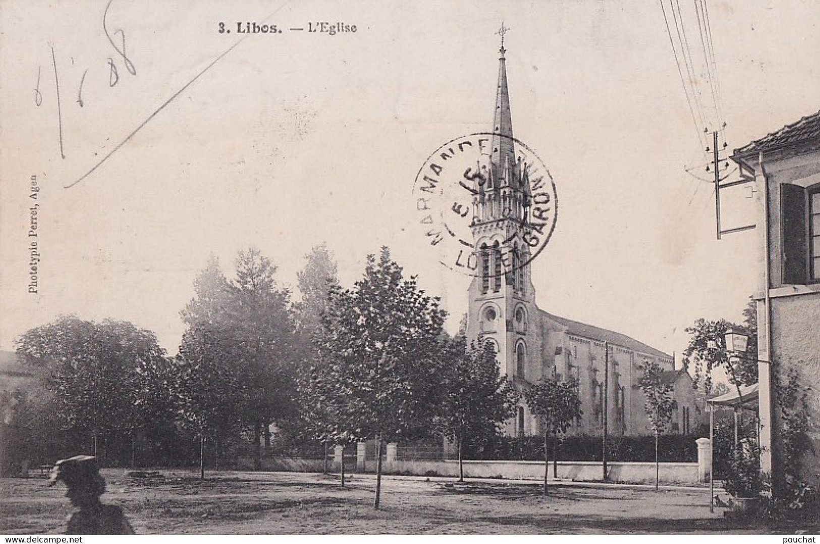 A5-47) LIBOS - LOT ET GARONNE - L ' EGLISE - EN   1908 - ( 2 SCANS ) - Libos