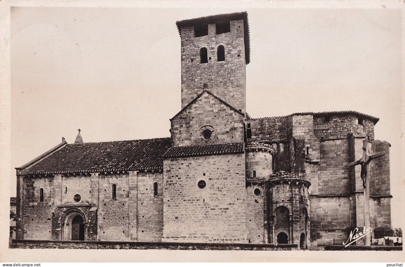 A13-47) MONSEMPRON - LIBOS (LOT ET GARONNE) EGLISE ROMANE " MONUMENT HISTORIQUE " EN  1958 - (2 SCANS) - Libos