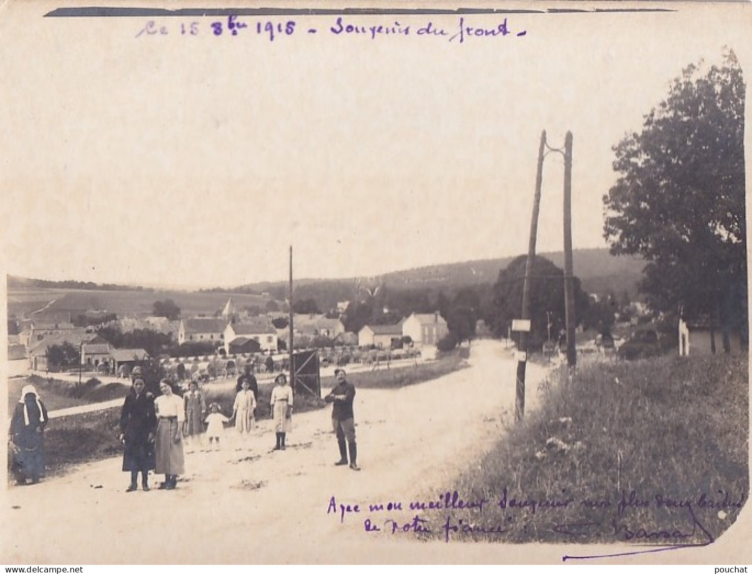 A19- ALBANIE - ALBANIA - RARE CARTE PHOTO 11 X 8 - SOUVENIR DU FRONT - VILLAGE - 15/OCTOBRE/1915 - 2 SCANS - Albanie