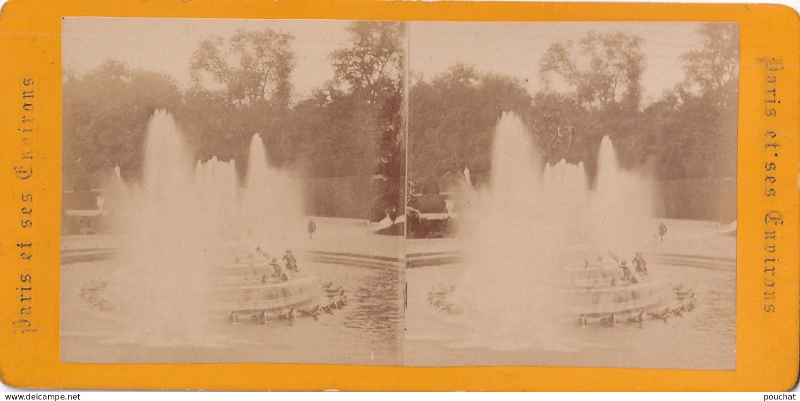 A19-75) PARIS ET SES ENVIRONS - VERSAILLES - LE BASSIN DE LATONE - PHOTO STEREOSCOPIQUE - VERS 1870 - ( 2 SCANS ) - Stereoscopic