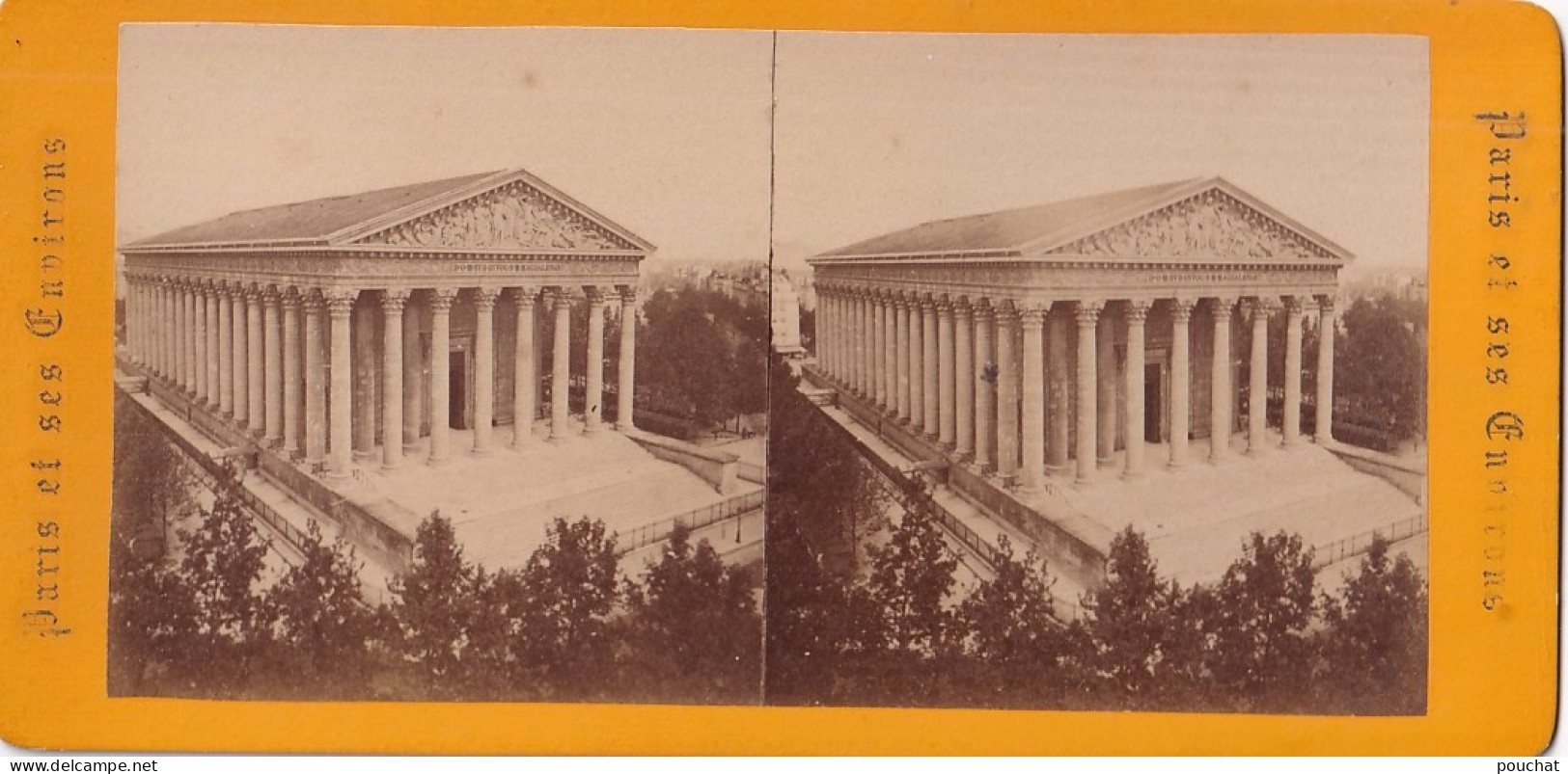 A19-75) PARIS ET SES ENVIRONS - LA MADELEINE - PHOTO STEREOSCOPIQUE - VERS 1870 - ( 2 SCANS ) - Photos Stéréoscopiques