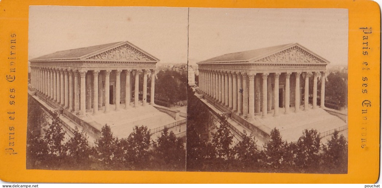 A19-75) PARIS ET SES ENVIRONS - LA MADELEINE - PHOTO STEREOSCOPIQUE - VERS 1870 - ( 2 SCANS ) - Stereoscopic