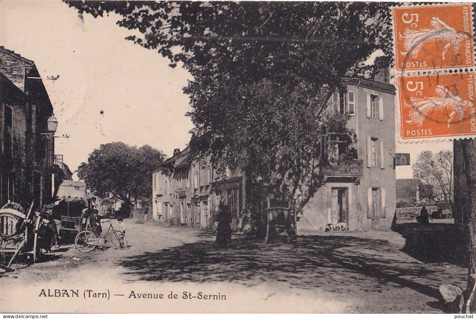 A20-81) ALBAN - TARN - AVENUE DE LA GARE - ANIMEE - EN  1923 - Alban