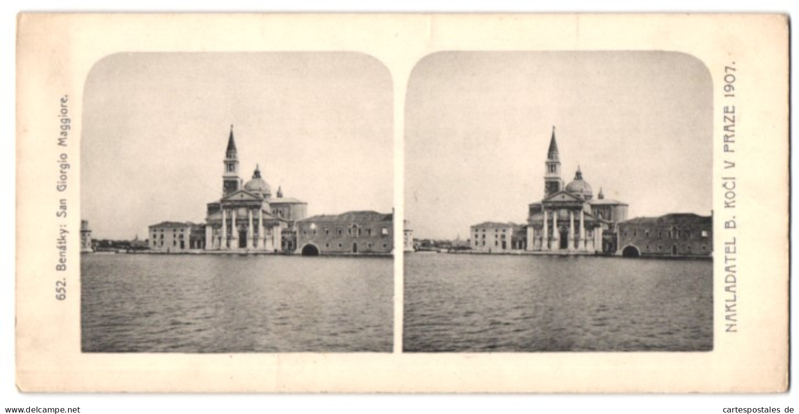 Stereo-Lichtdruck Nakladatel B. Koci, Prag, Ansicht Venedig, San Giorgio Maggiore  - Stereoscopic