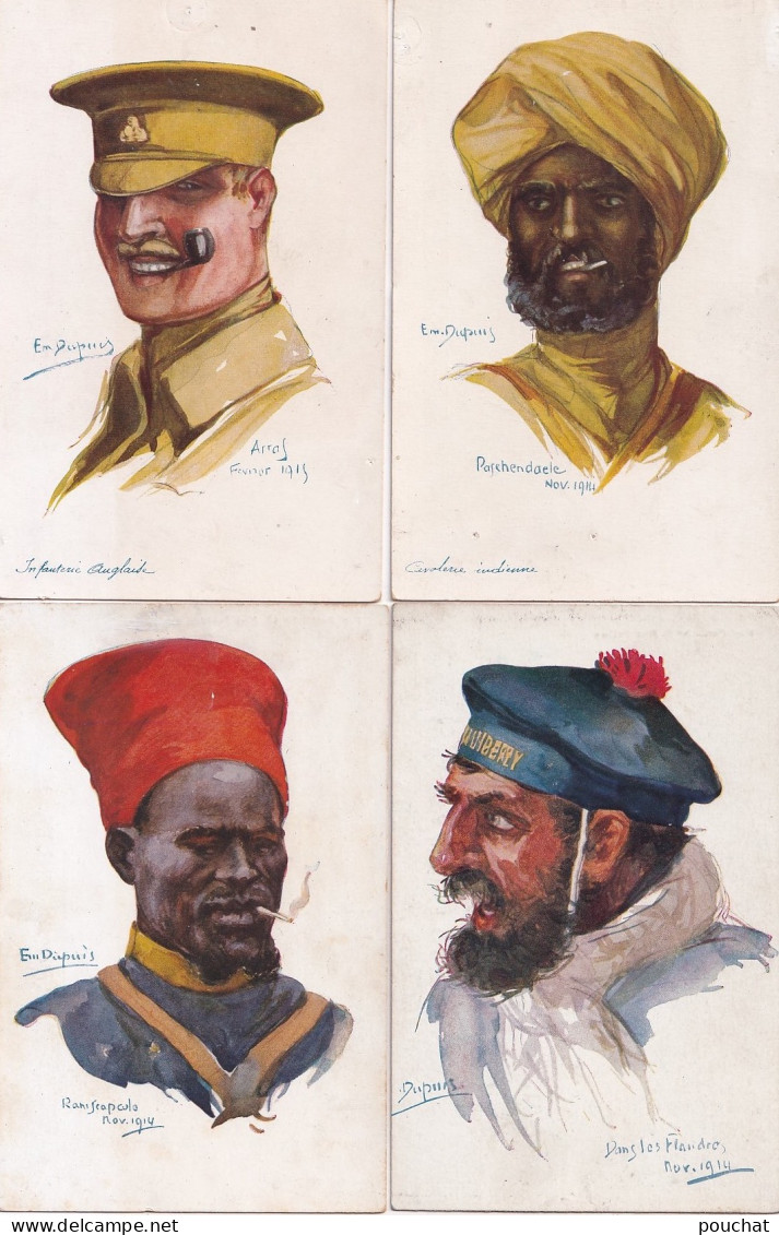 A25- ILLUSTRATEUR EMILE DUPUIS - LOT DE 25 CPA DIFFERENTES - NOS ALLIES - NOS POILUS - GUERRE - ( TOUS LES  SCANS ) - Dupuis, Emile