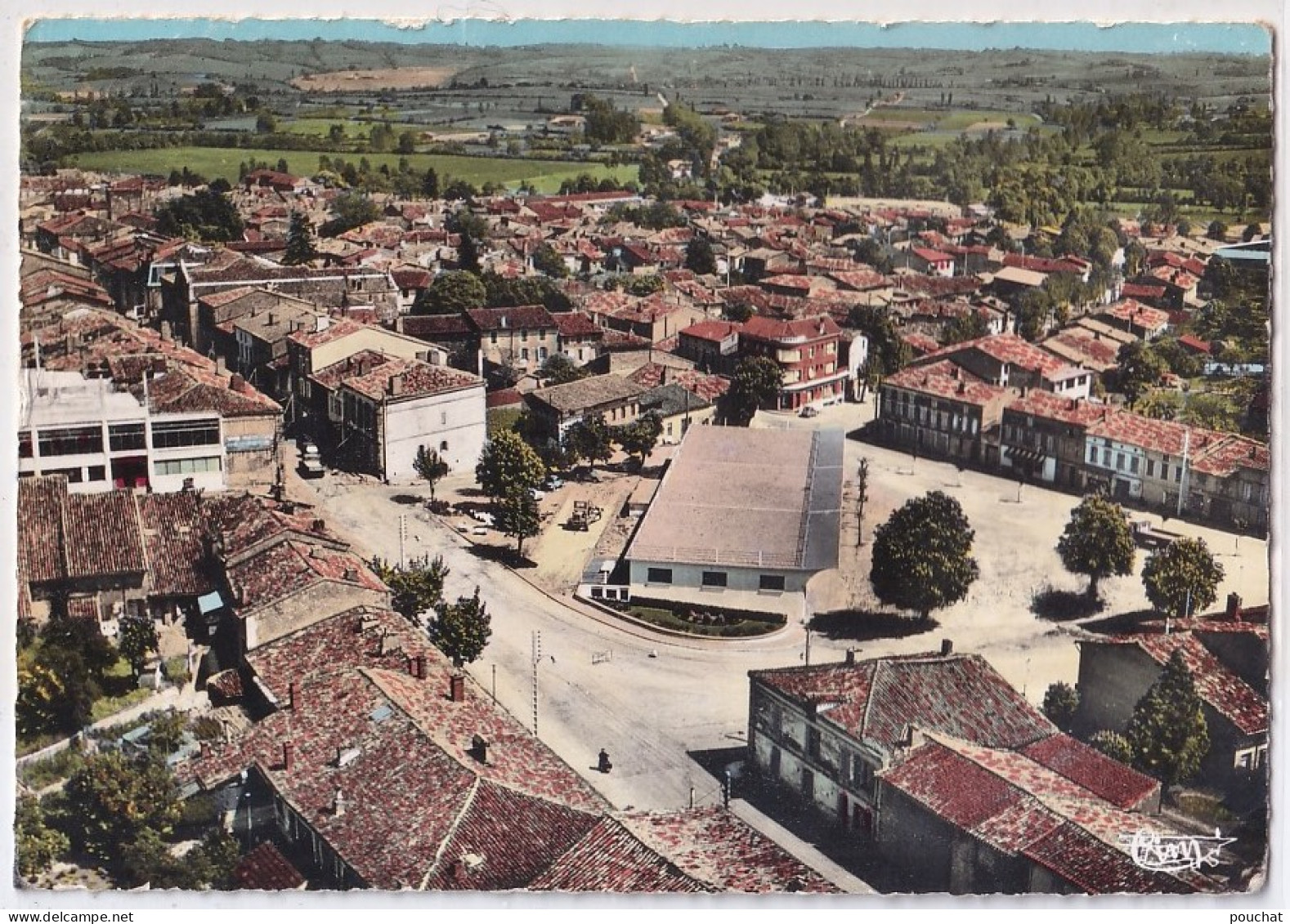 B3-82) BEAUMONT DE LOMAGNE - TARN  ET GARONNE -  LE FOIRAIL - VUE AERIENNE - ( 2 SCANS ) - Beaumont De Lomagne