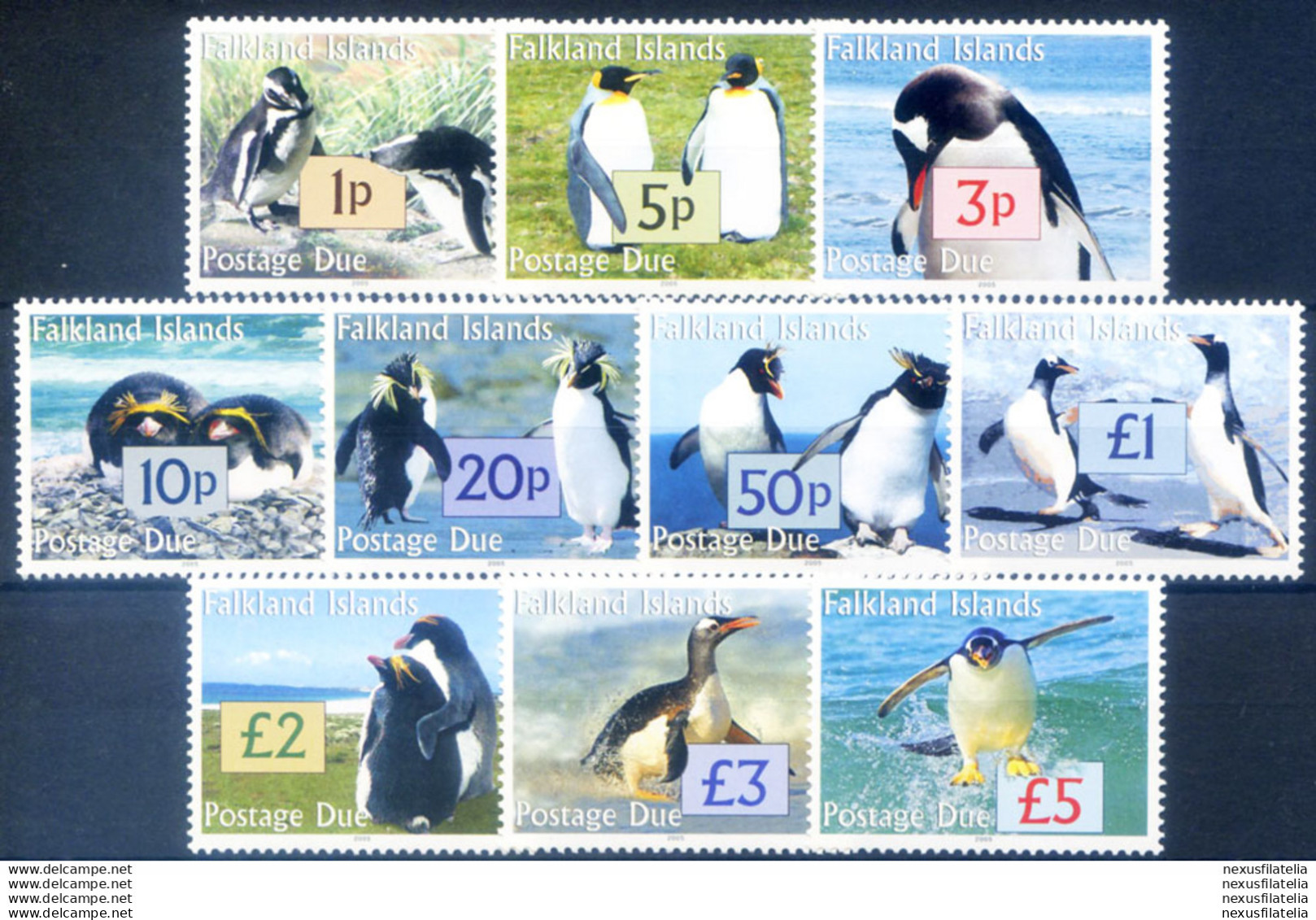 Segnatasse. Pinguini 2005. - Falkland Islands