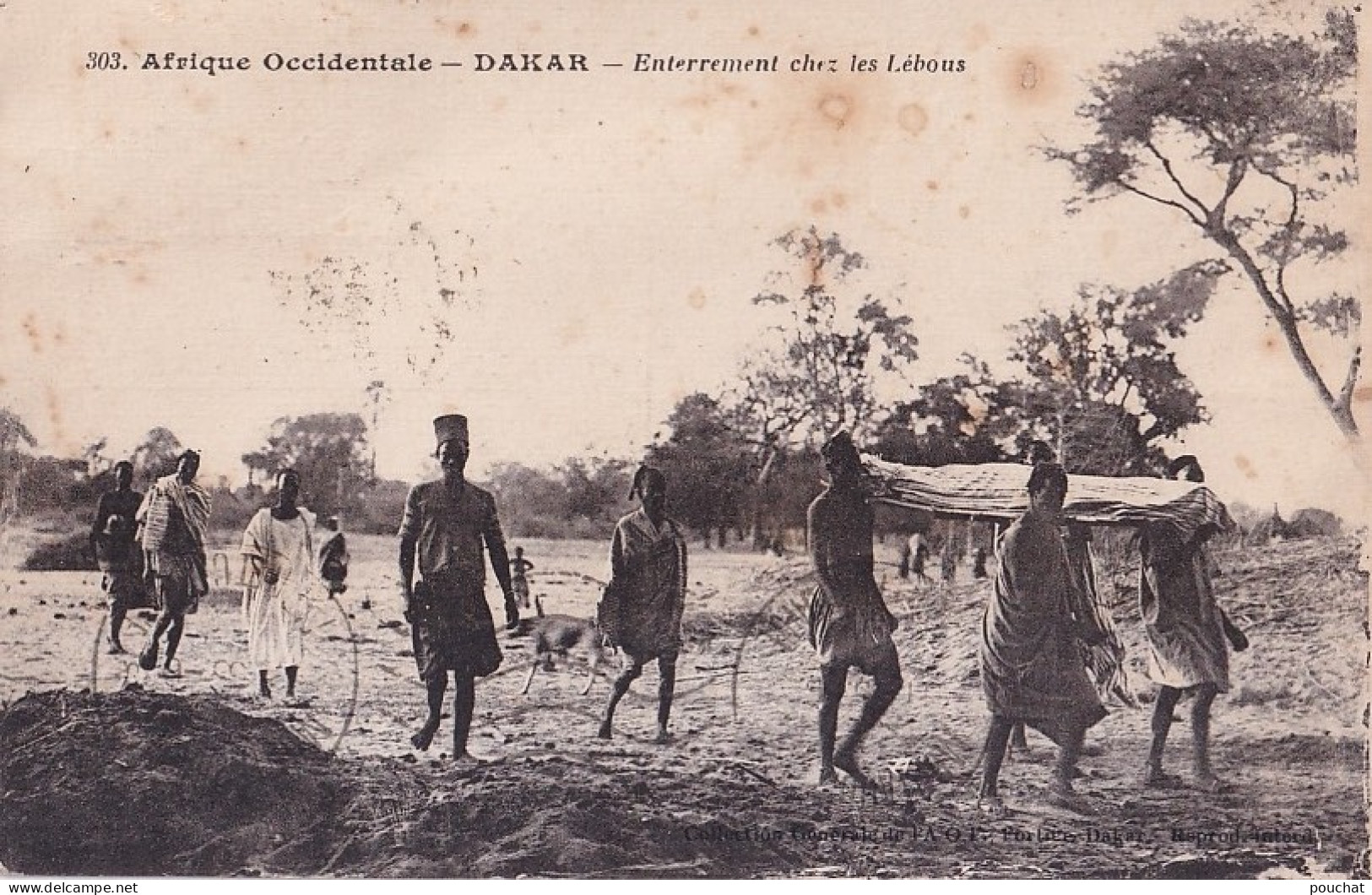 B4- DAKAR - SENEGAL - ENTERREMENT CHEZ LES LEBOUS  -  EN  1936 -( 2 SCANS ) - Sénégal