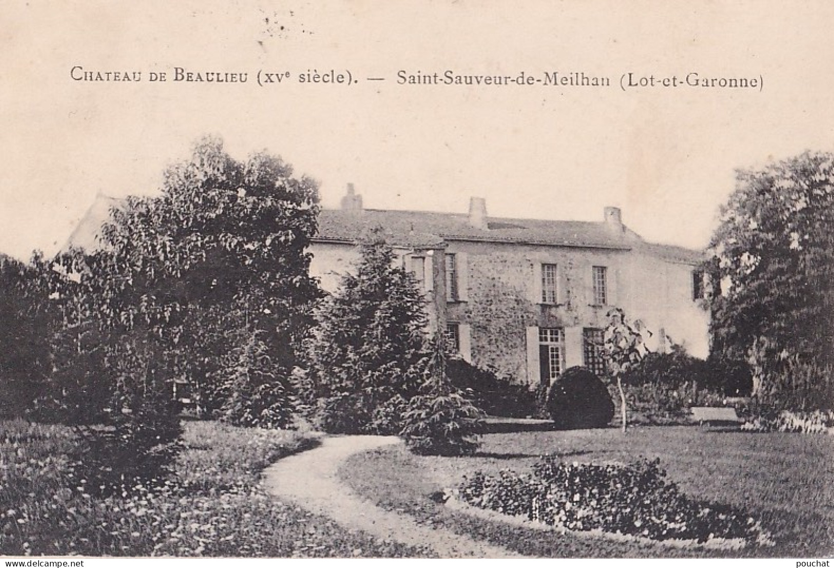 B9-47) SAINT SAUVEUR DE MEILHAN  - CHATEAU DE BEAULIEU  - EN  1909  - ( 2 SCANS )  - Meilhan Sur Garonne