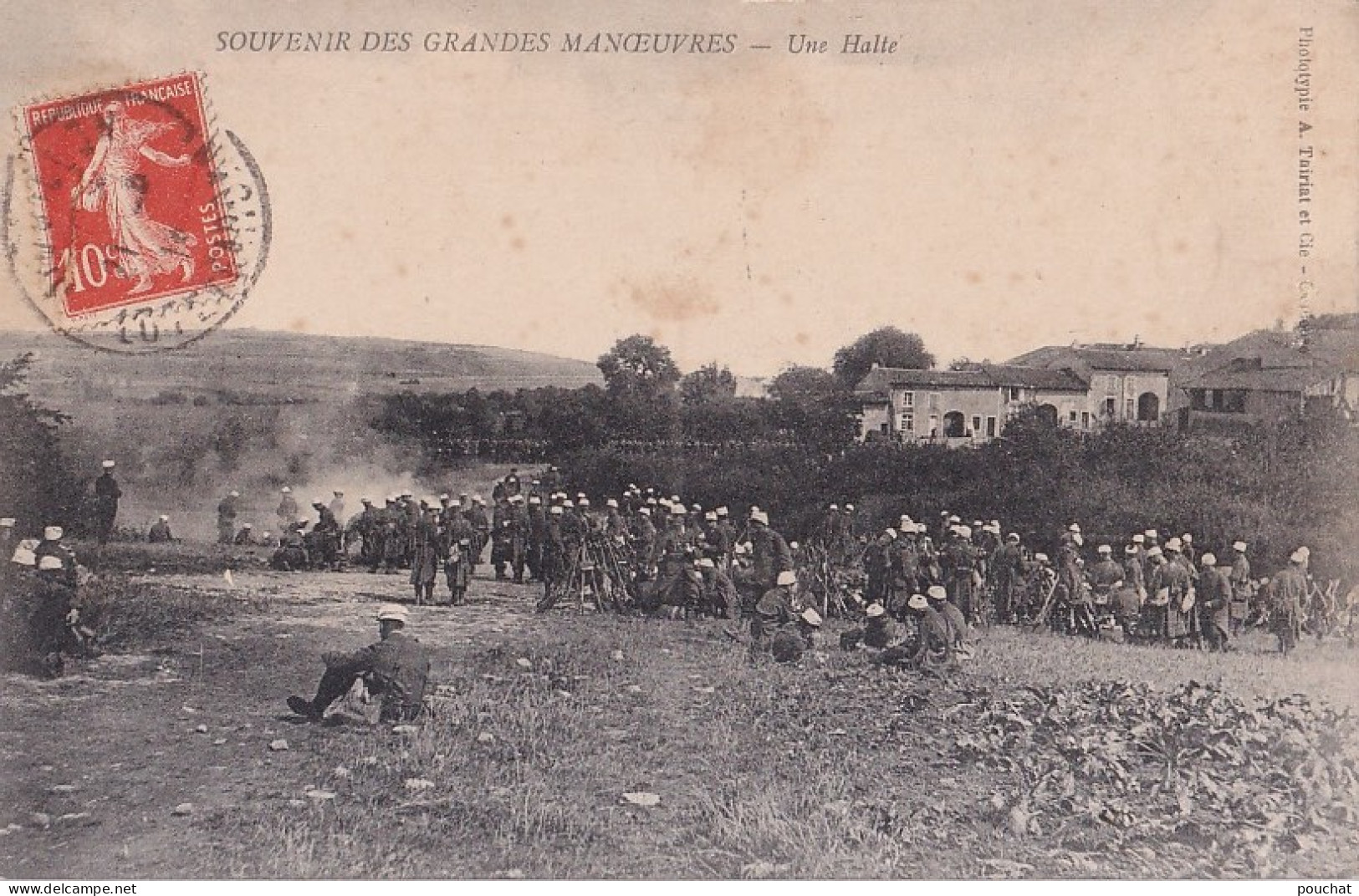 B11- SOUVENIR DES GRANDES MANOEUVRES  - UNE HALTE - EDIT. THIRIAT ET CIE - TOULOUSE - EN 1914 - Manoeuvres